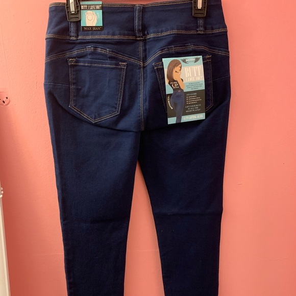 Dark Blue Wax Jean Skinny Jeans - Picture 3 of 3